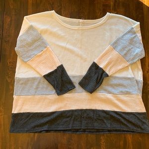 Multi color waffle knit shirt